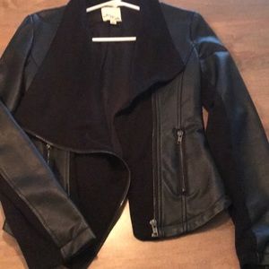 Faux leather zip jacket